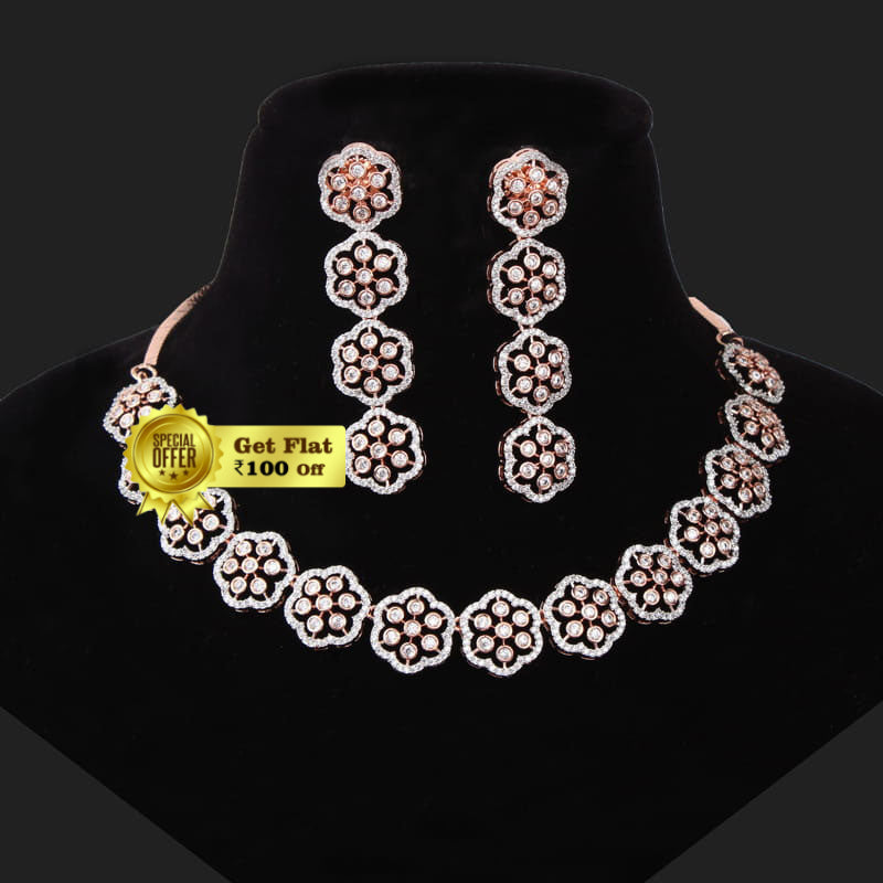 Luxury Aelli Flower Designer Necklace Set