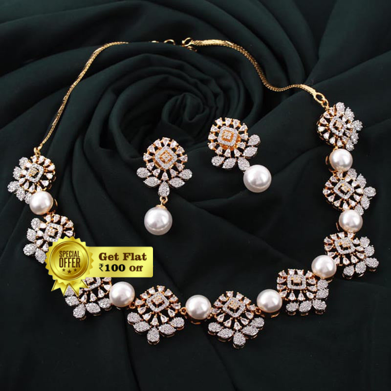 Luxury Ovar Pearl Designer Necklace Set