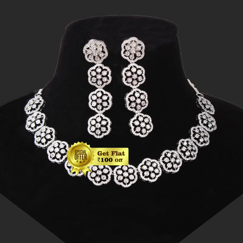 Luxury Aelli Flower Designer Necklace Set