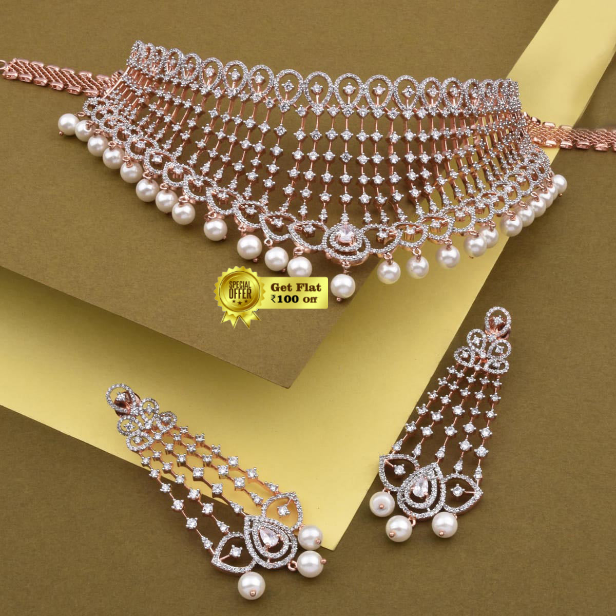 New V Shape Luxury Designer Choker Set