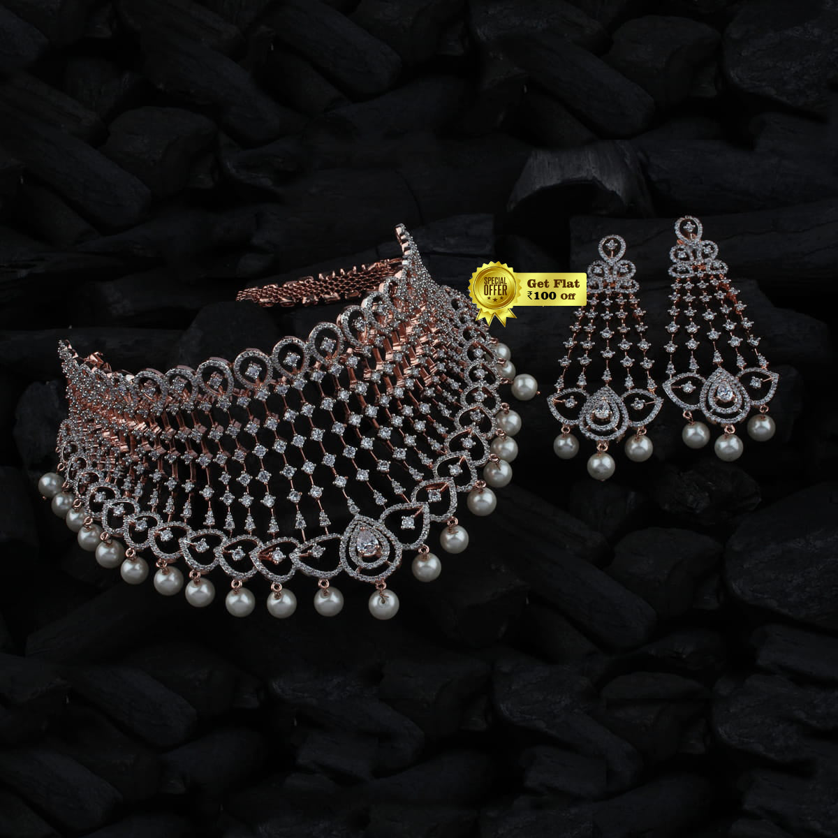 New V Shape Luxury Designer Choker Set