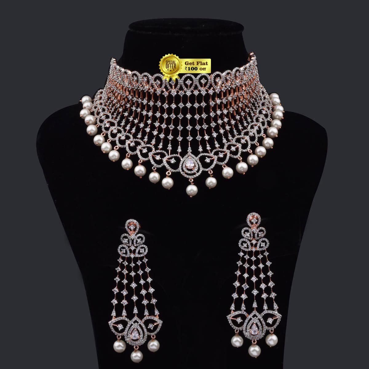 New V Shape Luxury Designer Choker Set