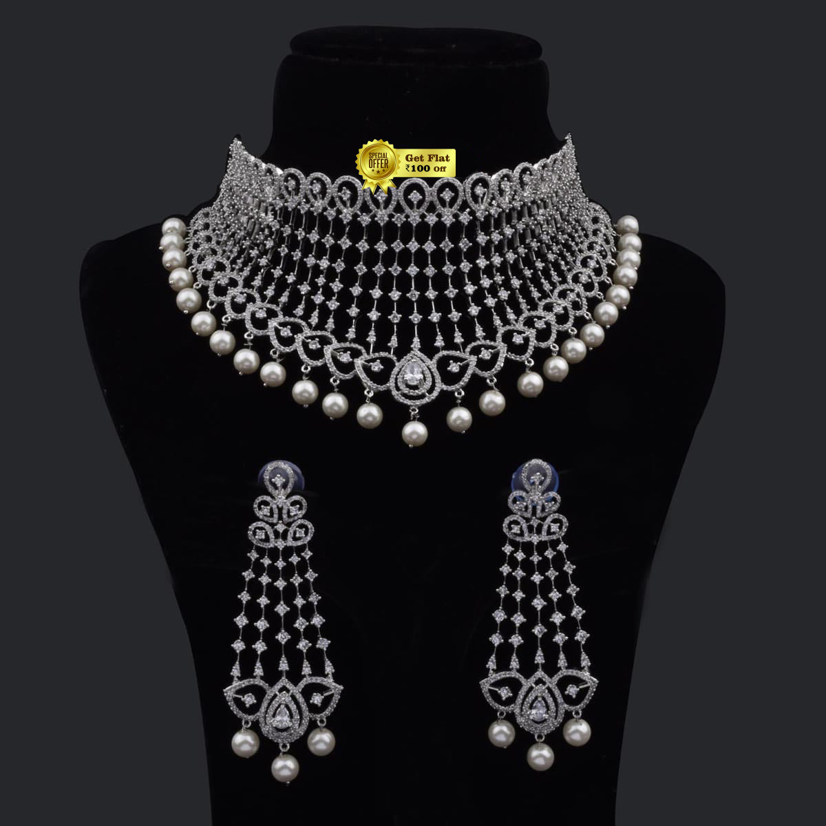 New V Shape Luxury Designer Choker Set