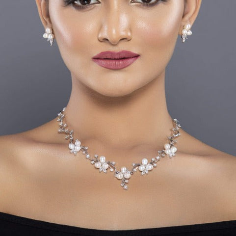 Luxury Mystic Sky Galaxy Pearl Necklace Set