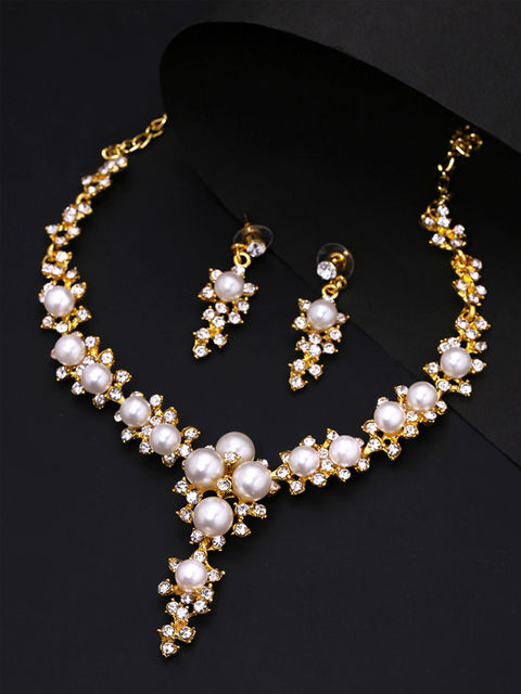 Luxury Mystic Cascade Pearl Necklace Set