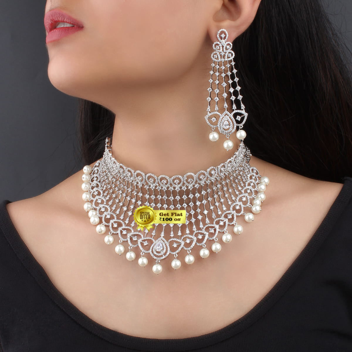 New V Shape Luxury Designer Choker Set