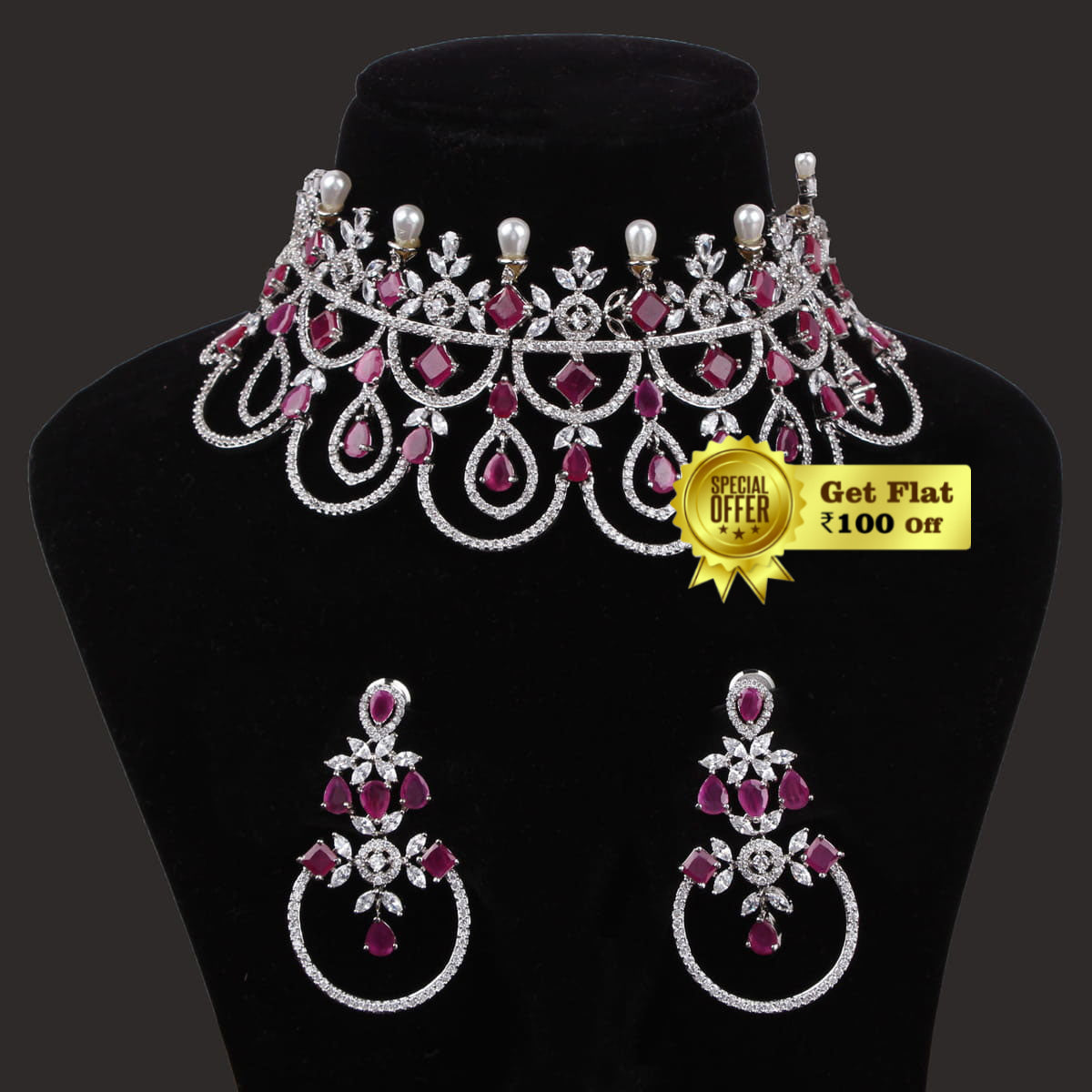 Luxury & Fashionable Starburst Designer Choker Set