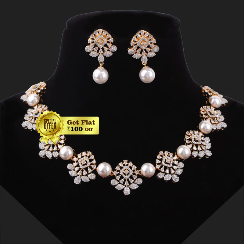 Luxury Ovar Pearl Designer Necklace Set