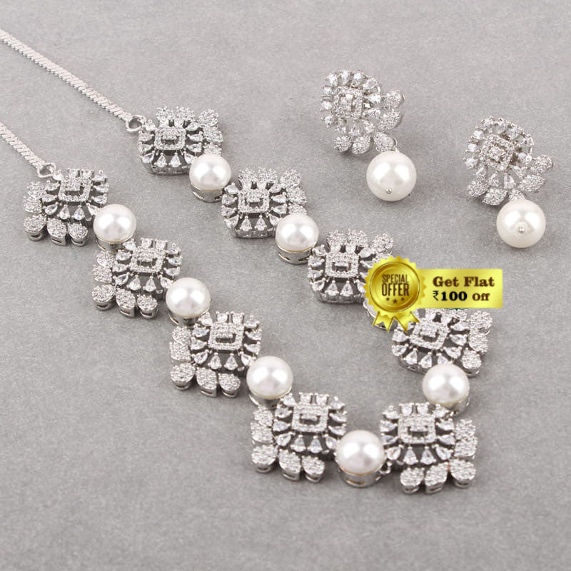 Luxury Ovar Pearl Designer Necklace Set