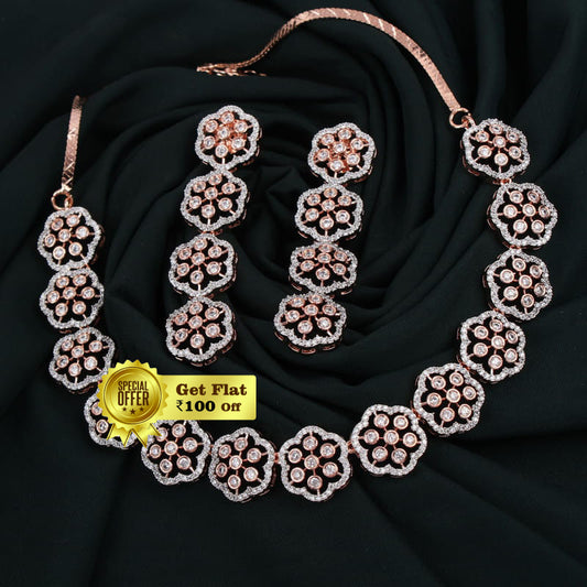 Luxury Aelli Flower Designer Necklace Set