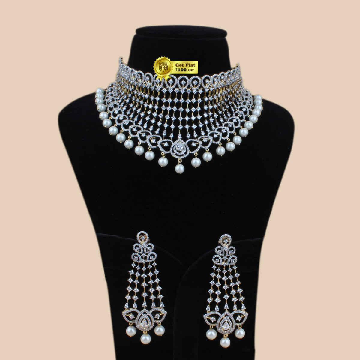 New V Shape Luxury Designer Choker Set