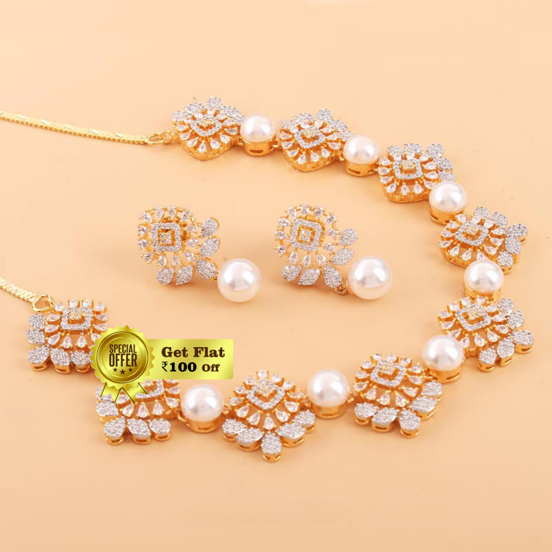 Luxury Ovar Pearl Designer Necklace Set