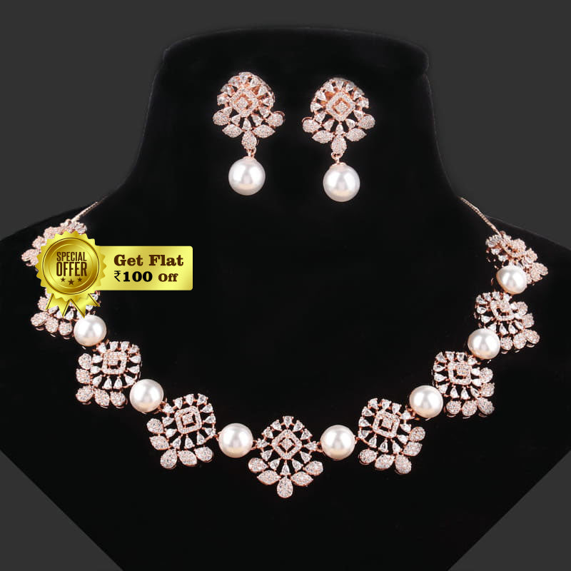 Luxury Ovar Pearl Designer Necklace Set