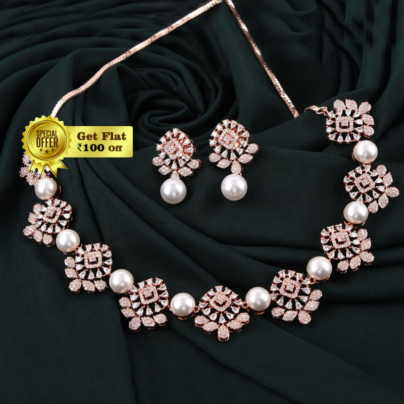 Luxury Ovar Pearl Designer Necklace Set