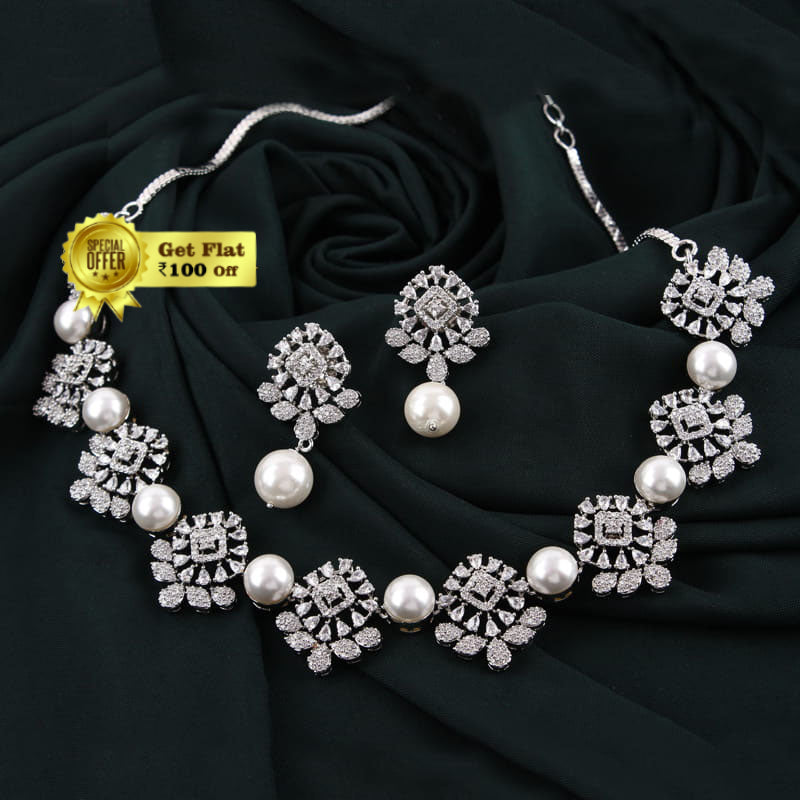 Luxury Ovar Pearl Designer Necklace Set