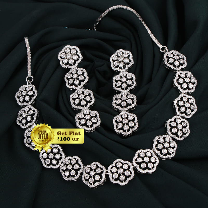 Luxury Aelli Flower Designer Necklace Set