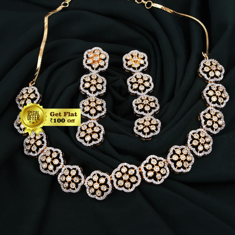 Luxury Aelli Flower Designer Necklace Set